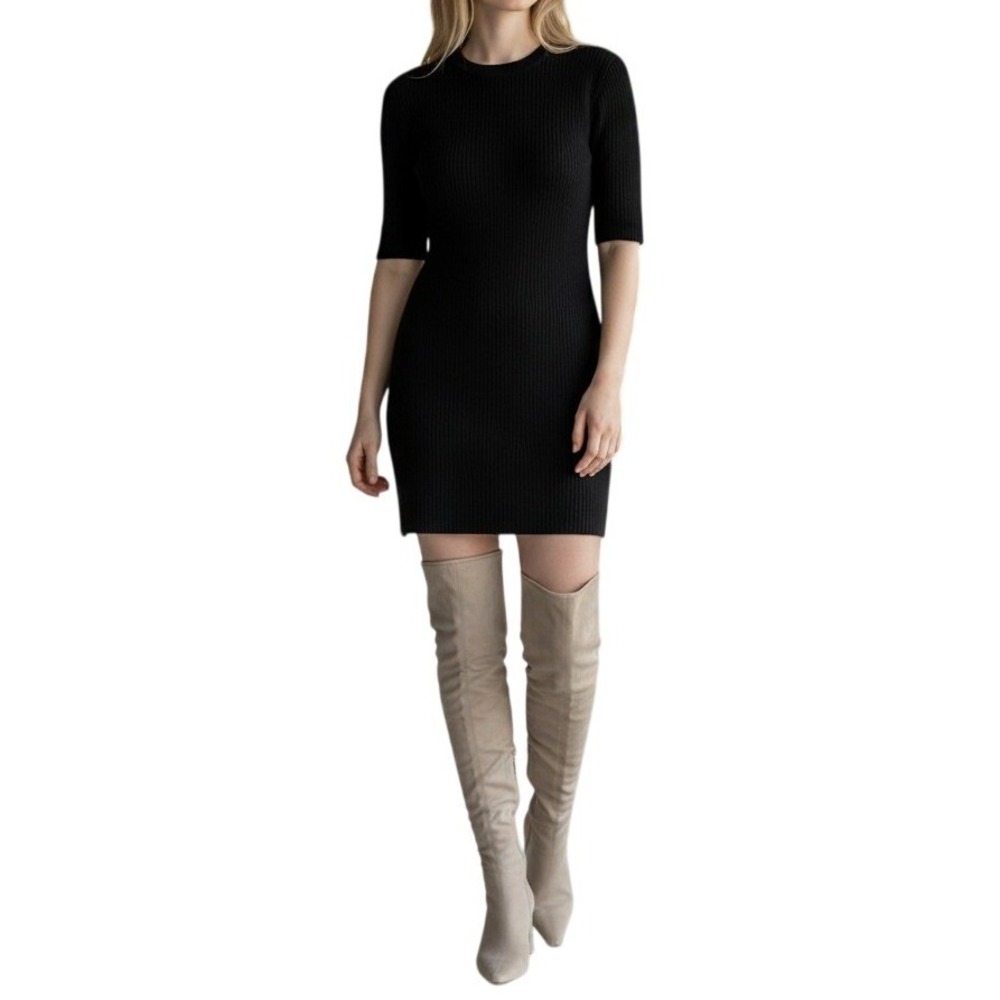 Sergio Rossi Beige Linen Tall Over the Knee Boots Leather Lined Kitten Heel